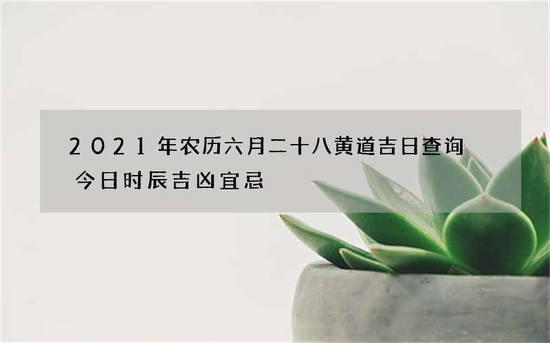 2021年农历六月二十八黄道吉日查询 今日时辰吉凶宜忌
